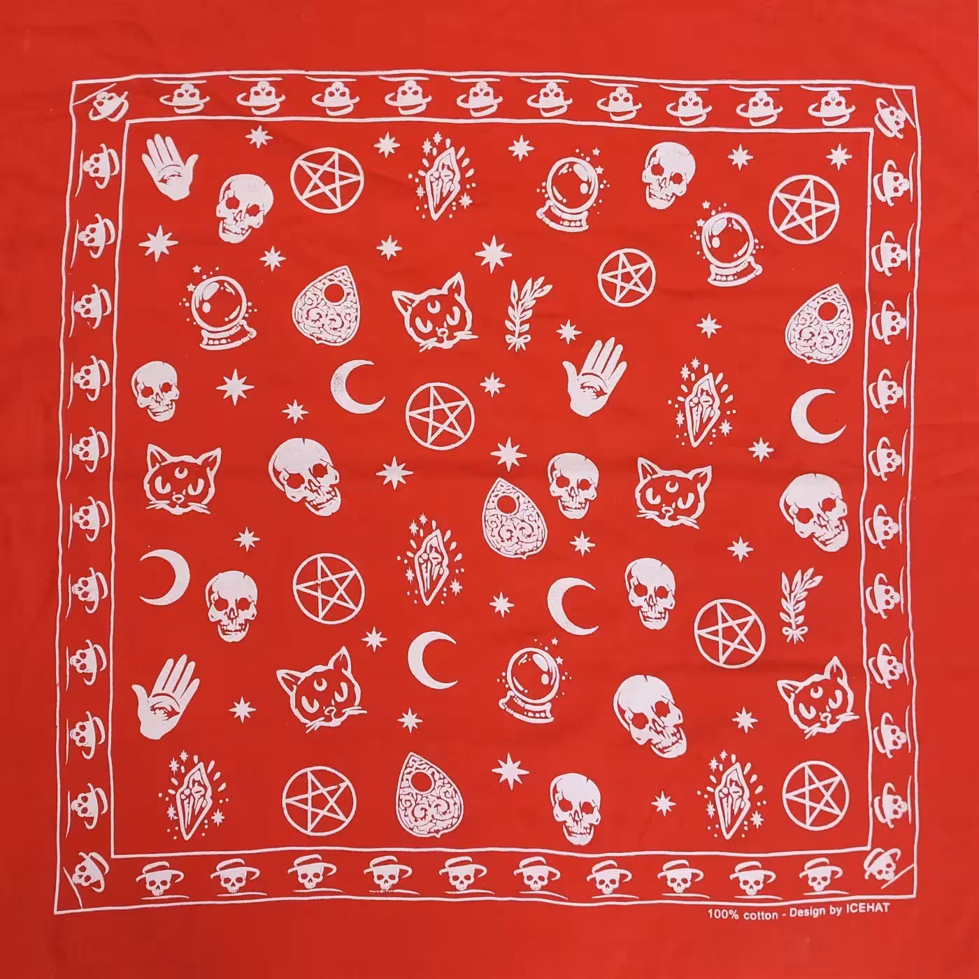 باندانا طرح اسکلت قرمز