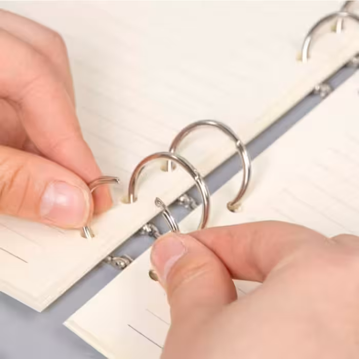 حلقه کلاسور مدل قفل دار کد silver20 بسته 10عددی