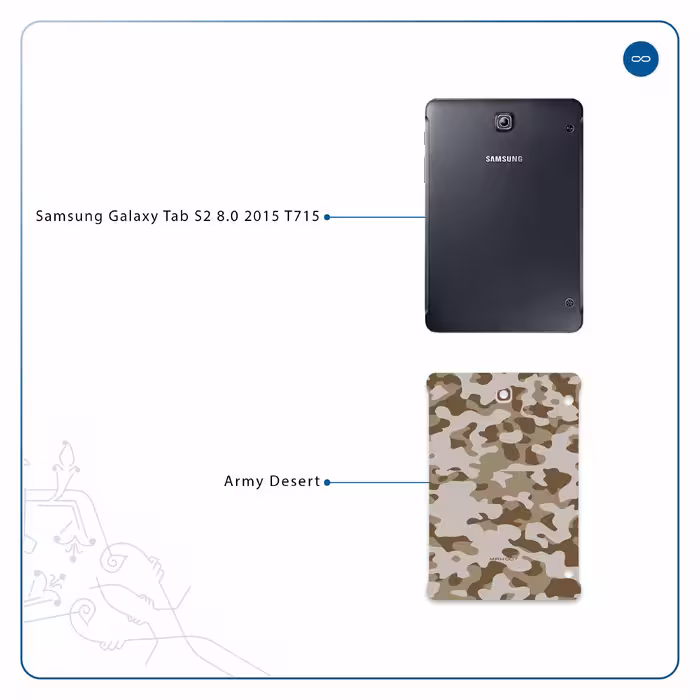 برچسب پوششی ماهوت مدل Army-Desert مناسب برای تبلت سامسونگ Galaxy Tab S2 8.0 2015 T715