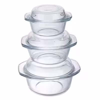 ظرف پخت زنگان گلس مدل تورینو کد 790 مجموعه 3 عددی