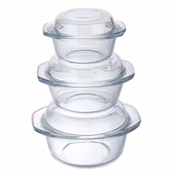 ظرف پخت زنگان گلس مدل تورینو کد 790 مجموعه 3 عددی