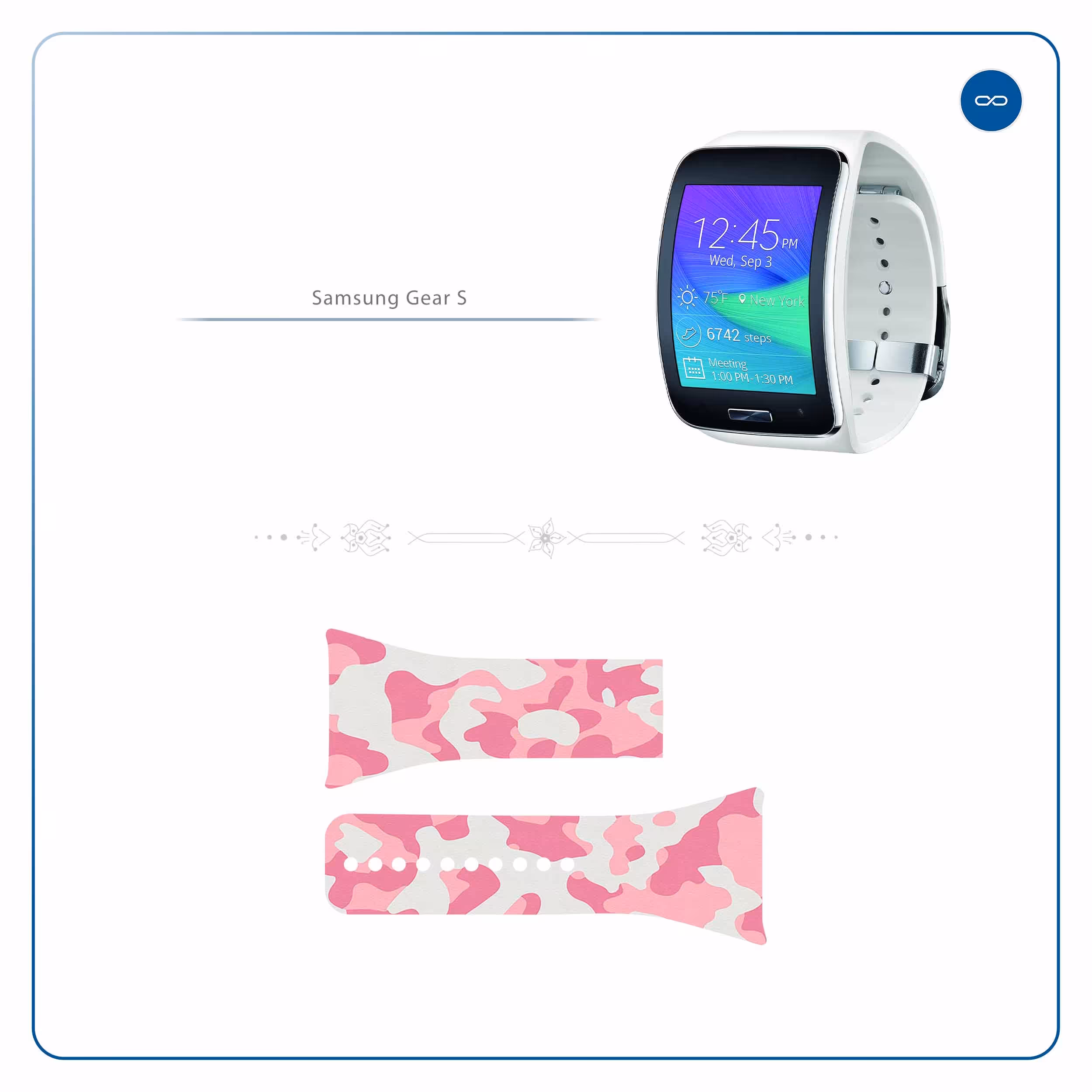 برچسب ماهوت طرح Army_Pink مناسب برای ساعت هوشمند سامسونگ Galaxy Gear S