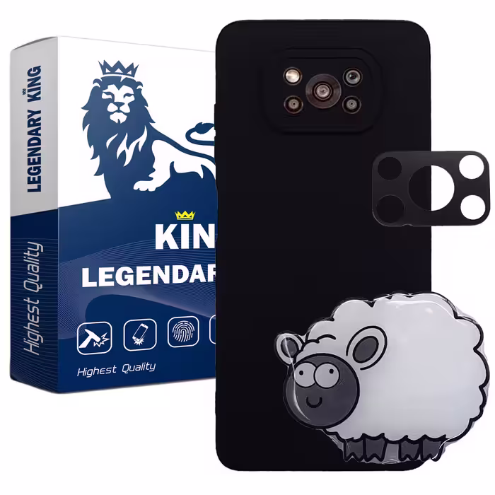 کاور لاین کینگ مدل ببعی مناسب برای گوشی موبایل شیایومی Poco X3 X3 Pro به همراه پایه نگهدارنده و محافظ لنز