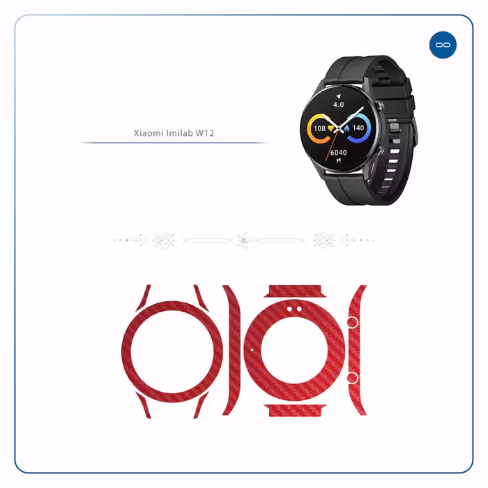 برچسب ماهوت طرح Red-Fiber مناسب برای ساعت هوشمند شیائومی Imilab W12