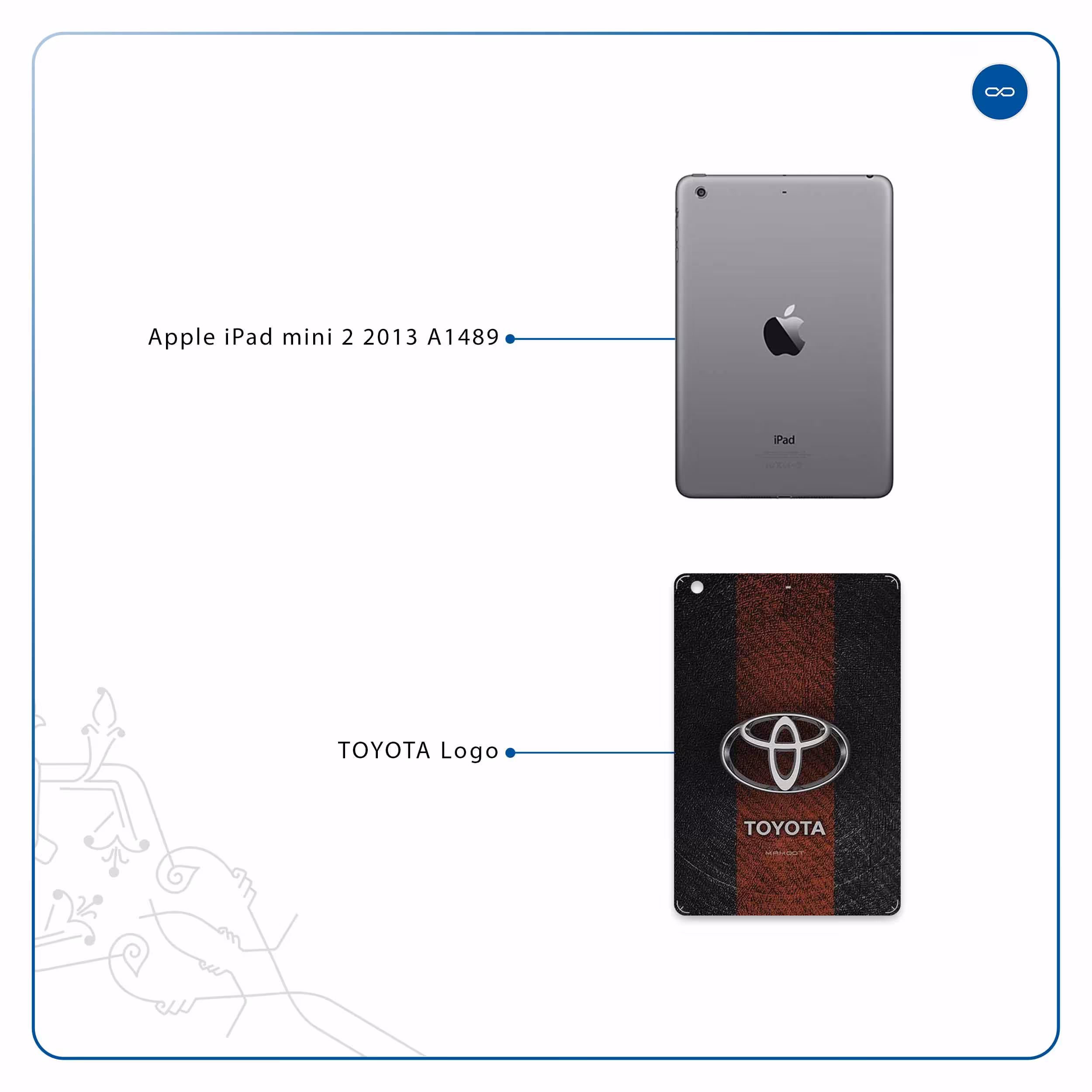 برچسب پوششی ماهوت مدل TOYOTA-Logo مناسب برای تبلت اپل iPad mini 2 2013 A1489