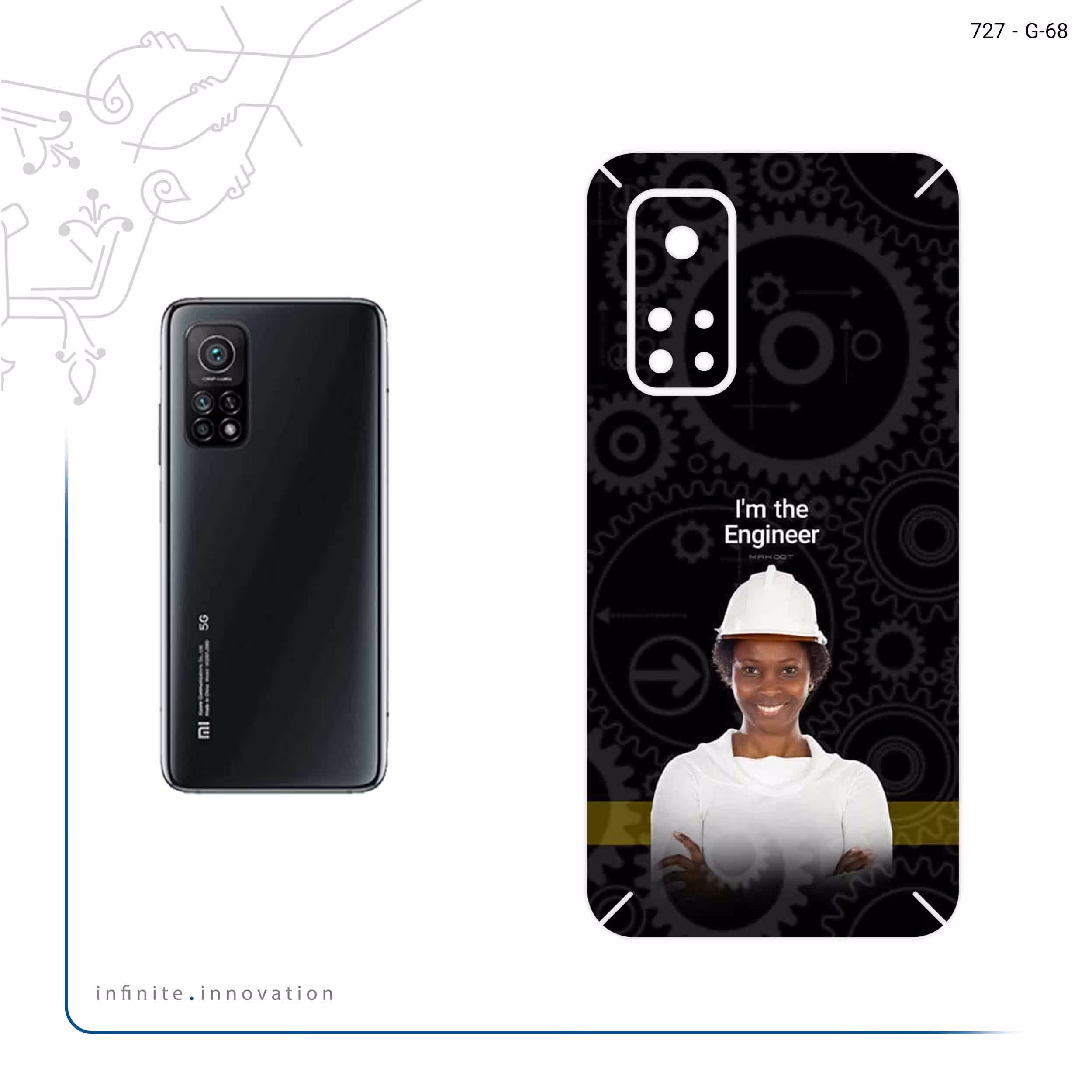 برچسب پوششی ماهوت مدل Engineer مناسب برای گوشی موبایل شیائومی Mi 10T 5G