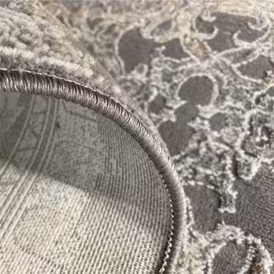 فرش ماشینی مدل مدرن طرح فرانسوی زمینه طوسی