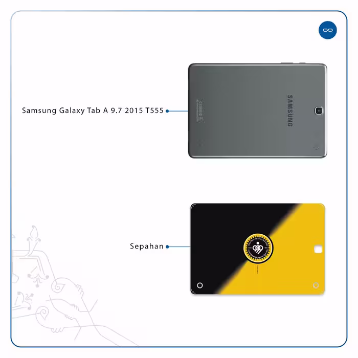 برچسب پوششی ماهوت مدل Sepahan مناسب برای تبلت سامسونگ Galaxy Tab A 9.7 2015 T555