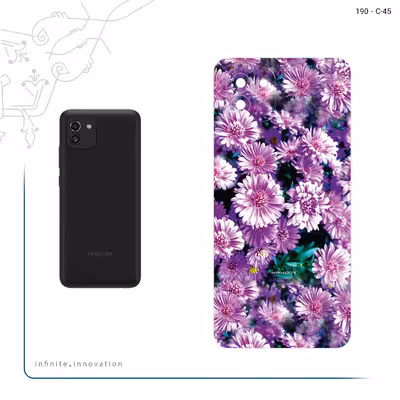 برچسب پوششی ماهوت مدل Purple_Flower مناسب برای گوشی موبایل سامسونگ Galaxy A03