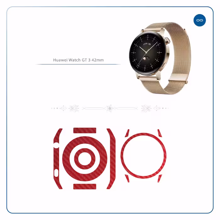 برچسب ماهوت طرح Red-Fiber مناسب برای ساعت هوشمند هوآوی Watch GT 3 42mm