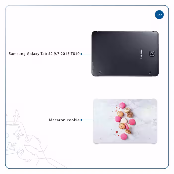 برچسب پوششی ماهوت مدل Macaron cookie مناسب برای تبلت سامسونگ Galaxy Tab S2 9.7 2015 T810