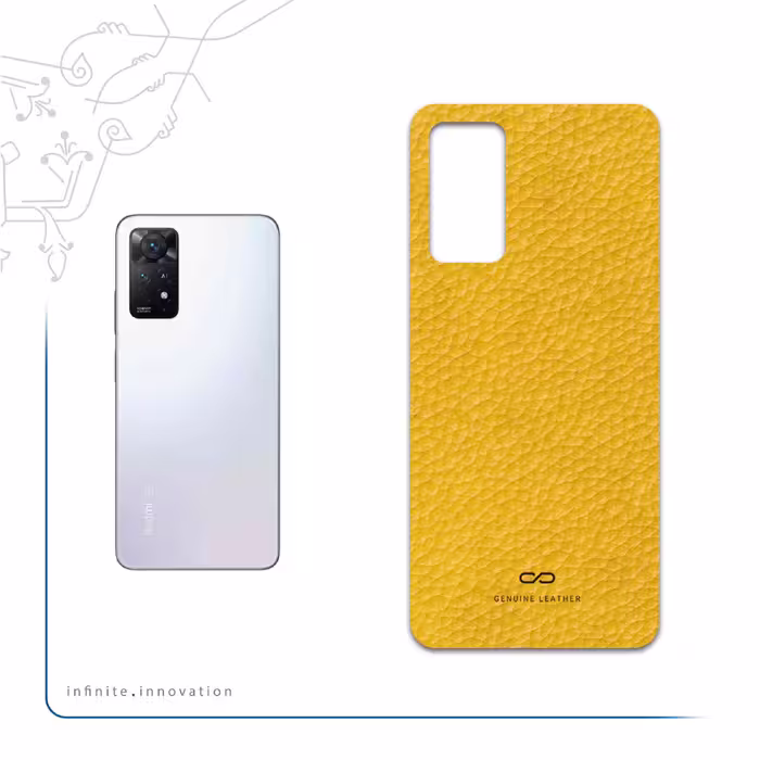 برچسب پوششی ماهوت مدل Mustard-Leather مناسب برای گوشی موبایل شیائومی Redmi Note 11 Pro Plus 5G (India)