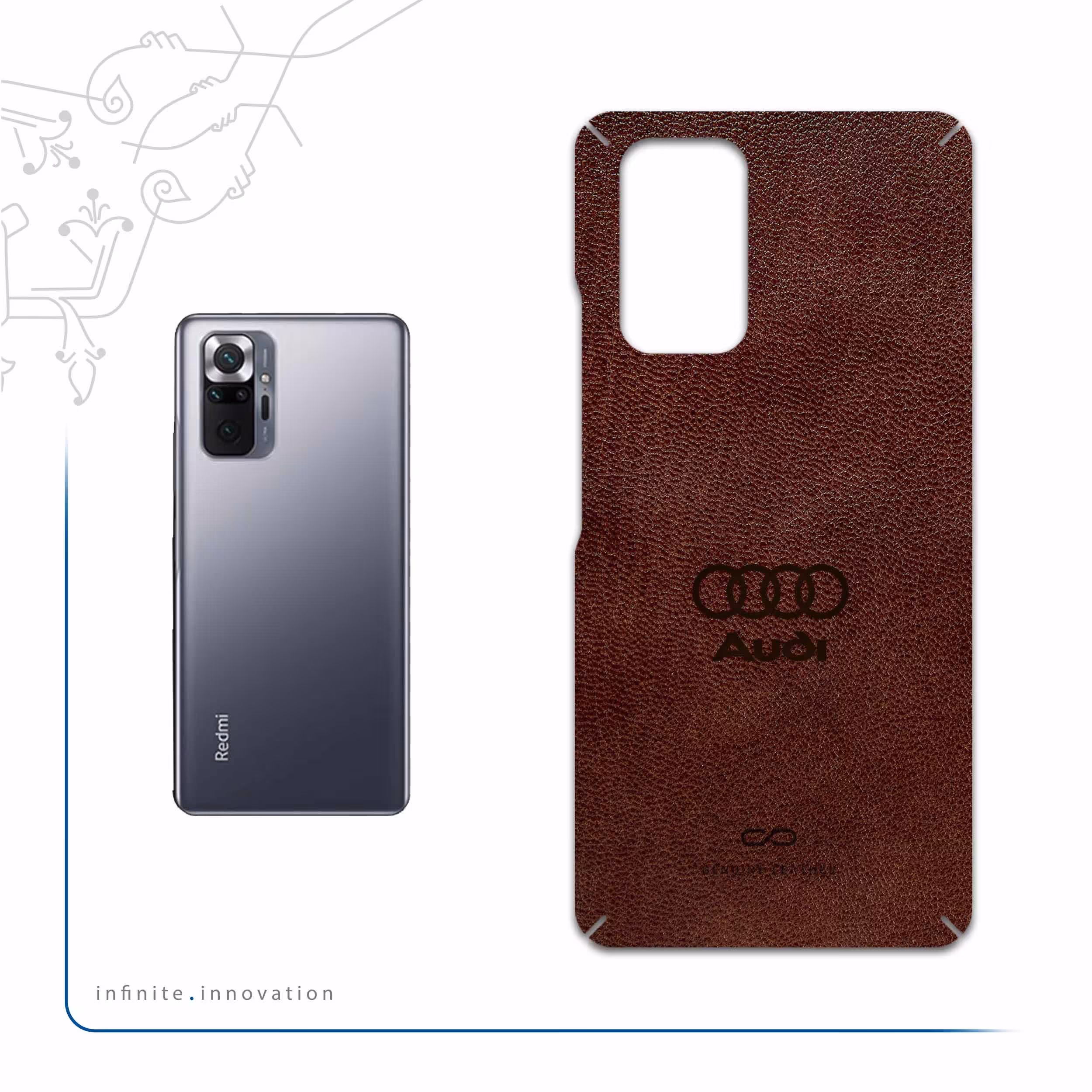 برچسب پوششی ماهوت مدل NL-AUDI مناسب برای گوشی موبایل شیائومی Redmi Note 10 Pro Max