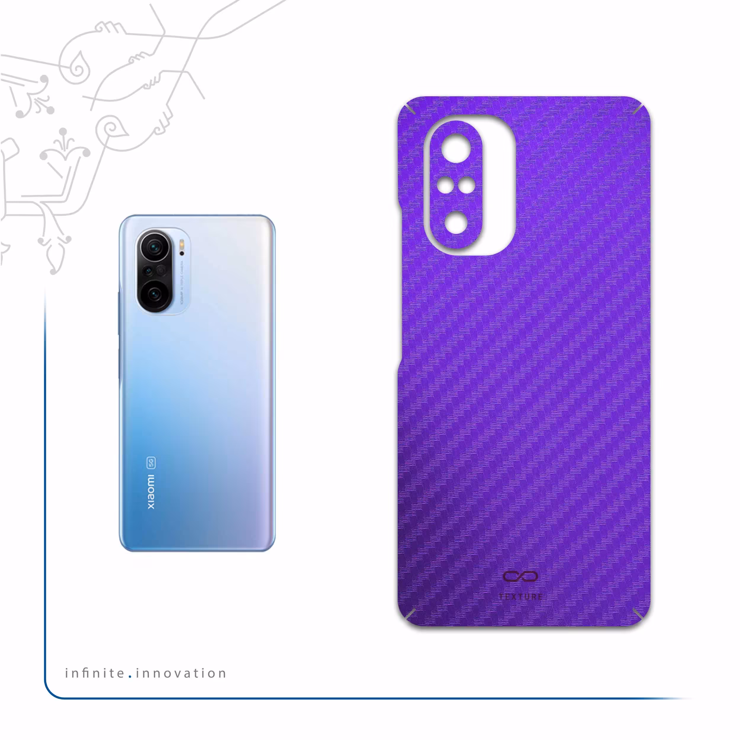 برچسب پوششی ماهوت مدل Purple-Fiber مناسب برای گوشی موبایل شیائومی Mi 11i