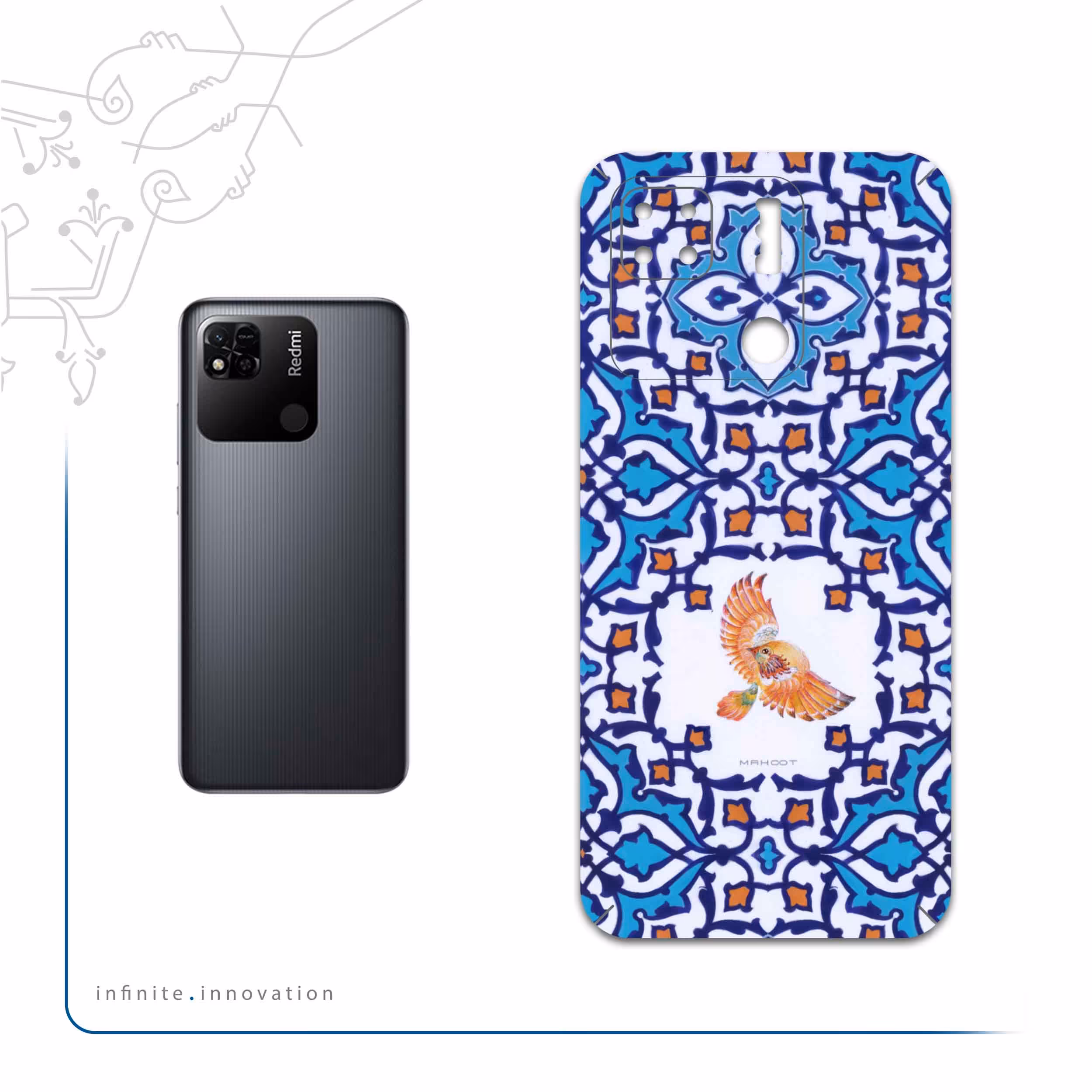 برچسب پوششی ماهوت مدل Homa-Tile مناسب برای گوشی موبایل شیائومی Redmi 10A