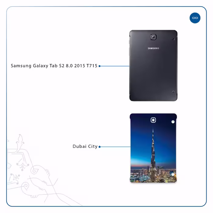 برچسب پوششی ماهوت مدل Dubai City مناسب برای تبلت سامسونگ Galaxy Tab S2 8.0 2015 T715