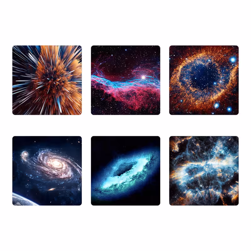 زیر لیوانی طرح گلکسی مدل set6 مجموعه 6 عددی | کالا مکس