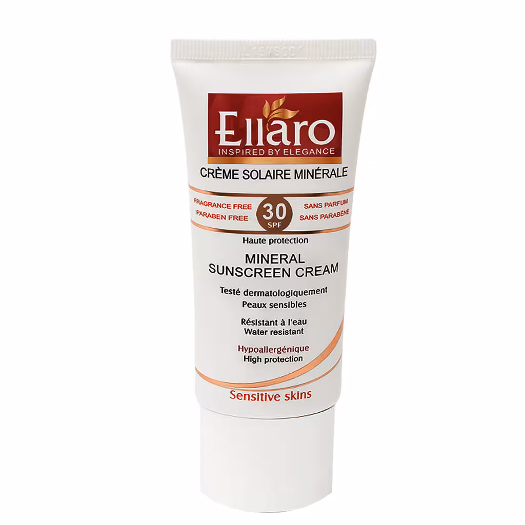 کرم ضد آفتاب مینرال SPF30 مناسب پوست های حساس 50 میلی لیتر الارو Ellaro