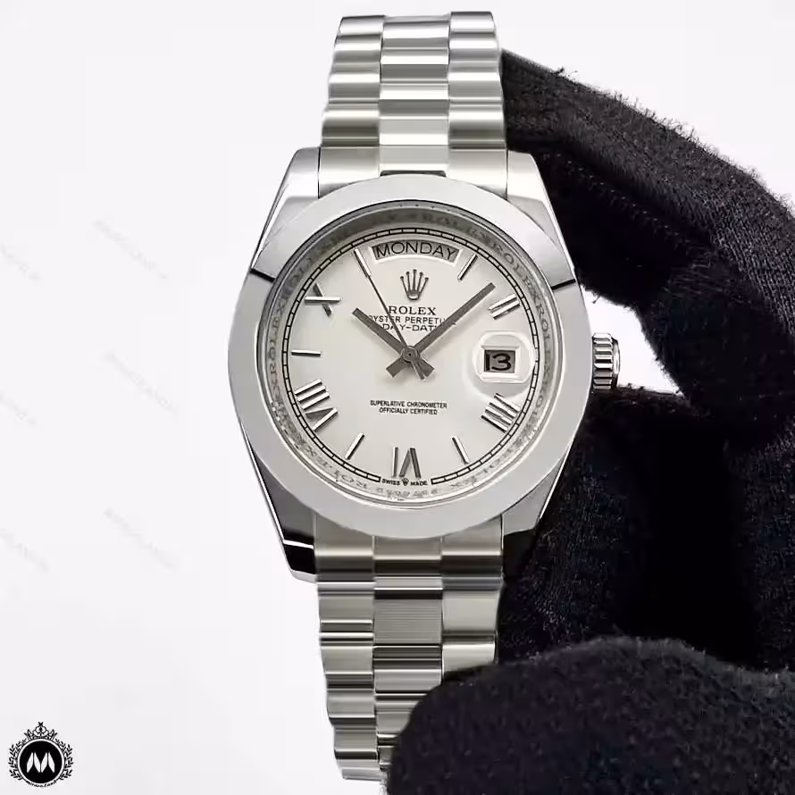 ساعت مچی مردانه رولکس اتوماتیک صفحه نقره ای 98023 Rolex Day Date