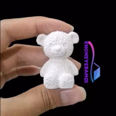 بیس خام مجسمه تدی نشسته کوچک 4 سانتی