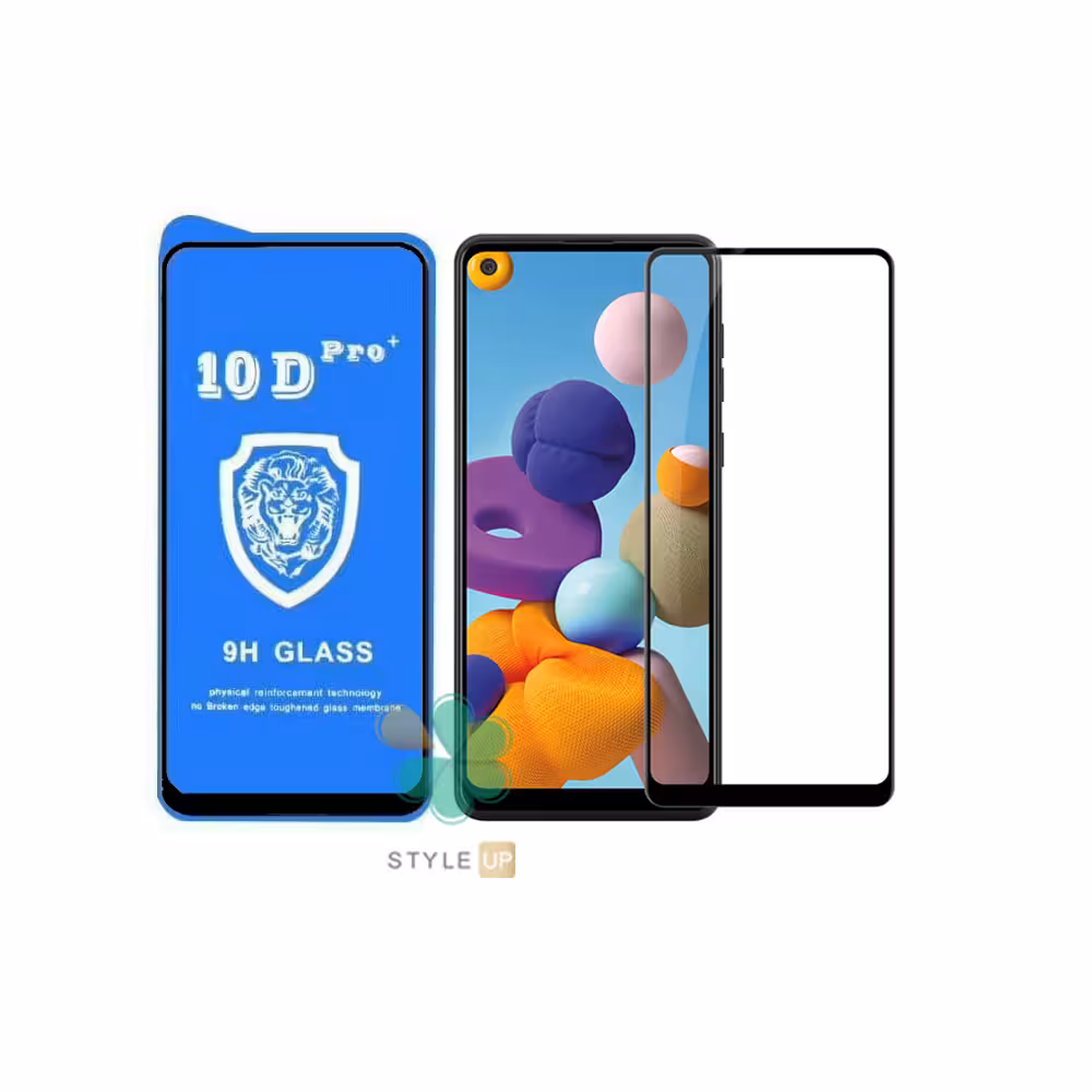 گلس تمام صفحه گوشی سامسونگ Samsung Galaxy A21s مدل 10D Pro