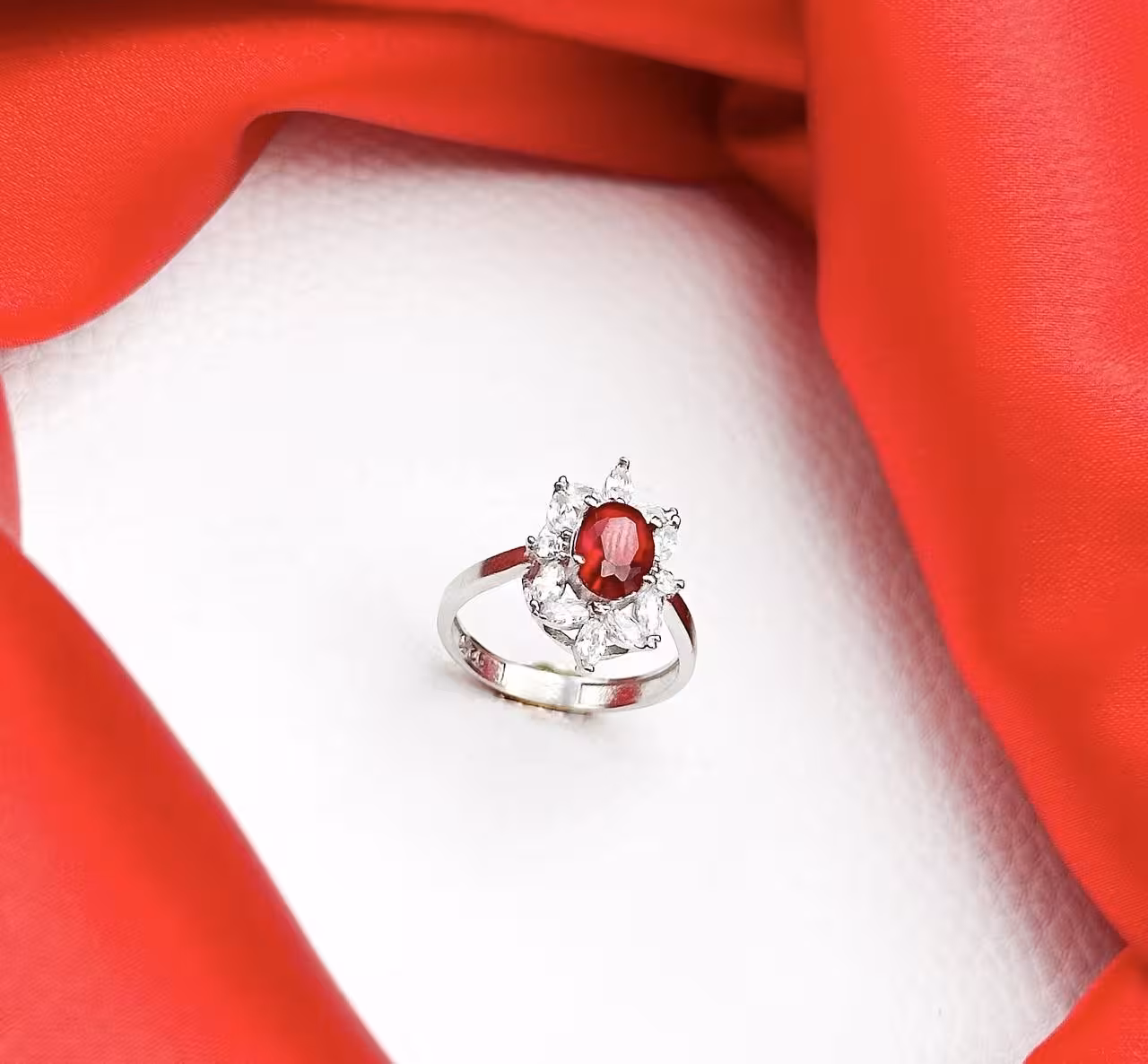 انگشتر یاقوت سرخ نقره زنانه کد 10283