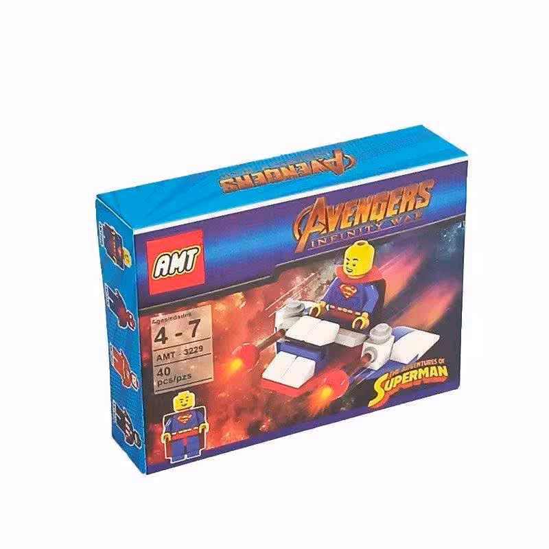 بازی لگو ساختنی اسپایدرمن و سوپرمن با سفینه برند AMT