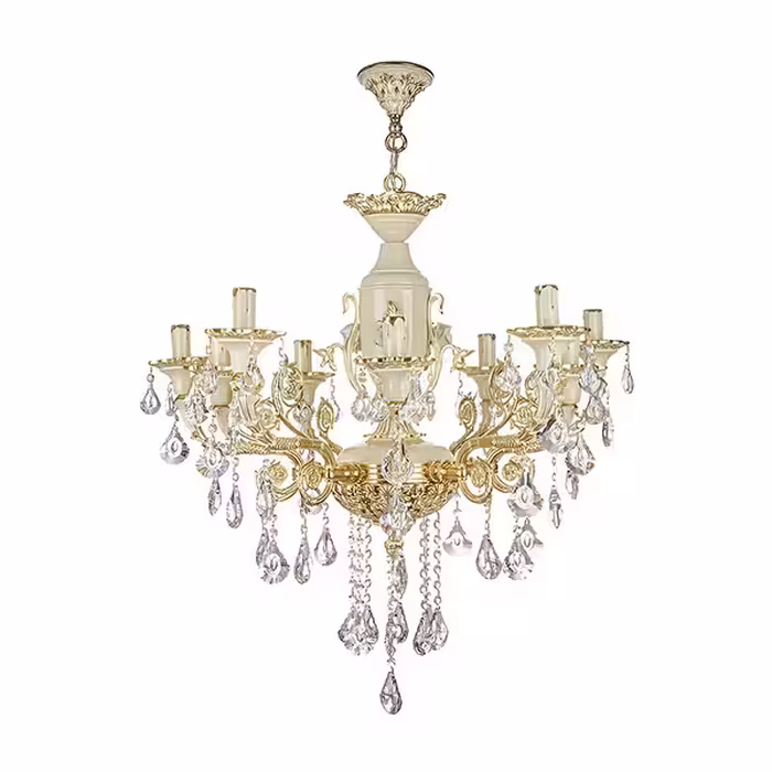 لوستر 10 شعله چشمه نور مدل S3702/10-GWT