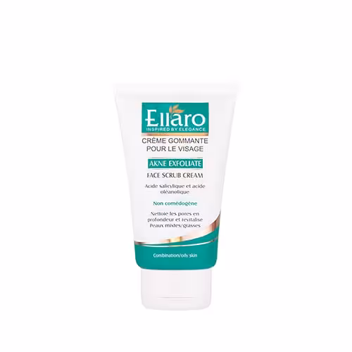 کرم لایه بردار و شستشوی آکنه اکسفولیت الاروEllaro AKNE EXFOLIATE Face Scrub Cream