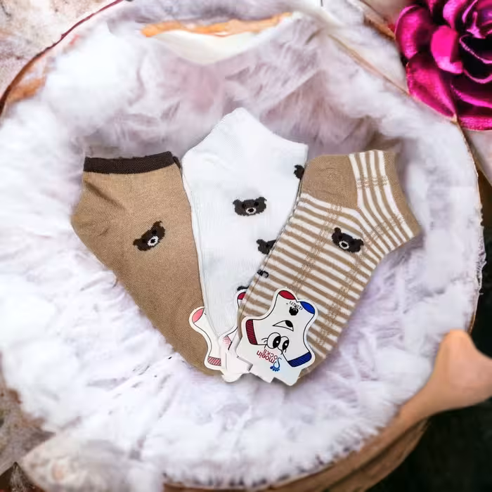 جوراب نیم ساق بچگانه تدی کرم