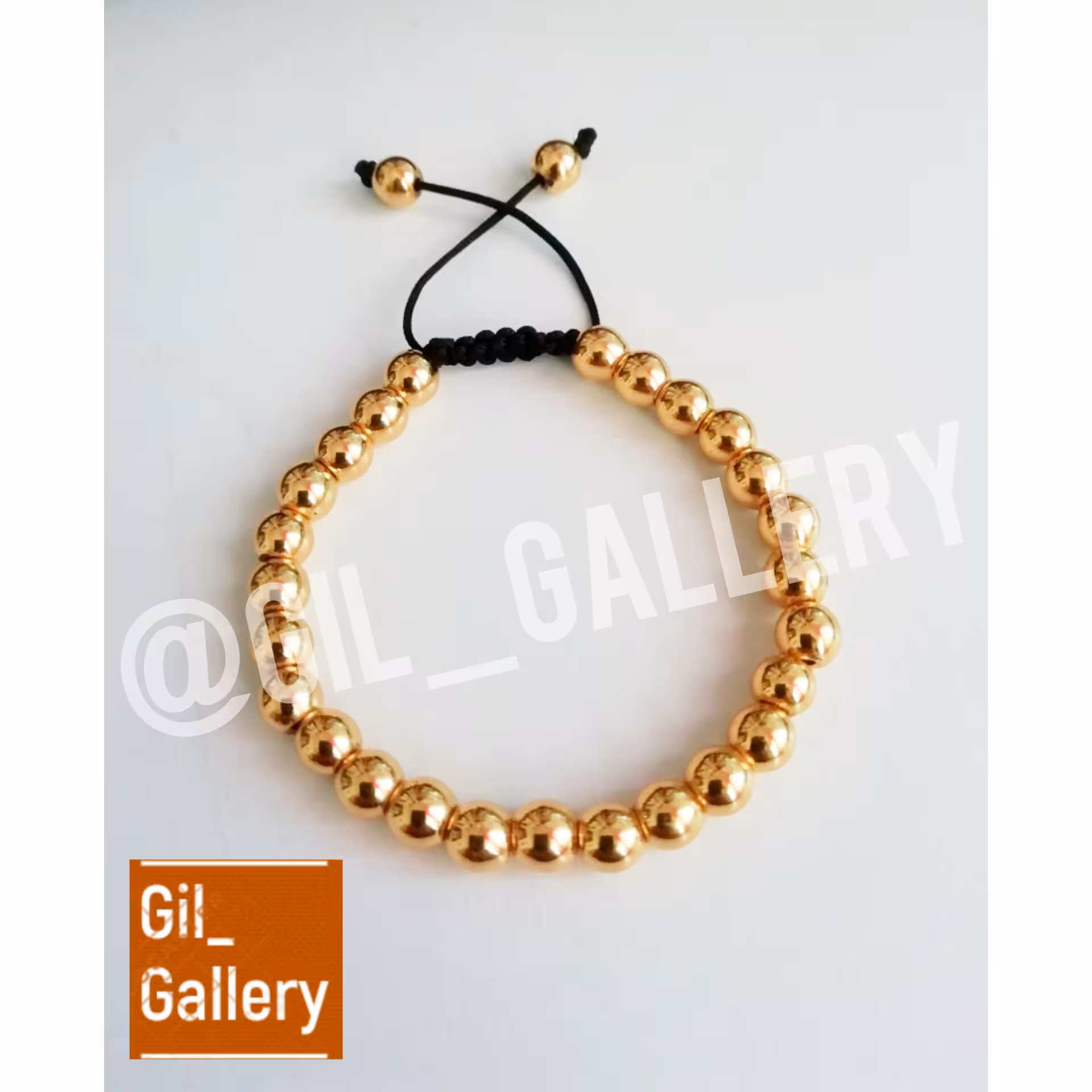 دستبند سنگ حدید گرد طلایی