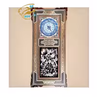 تلفیق ساعت میناکاری با قاب خاتم کاری و پلاک قلمزنی