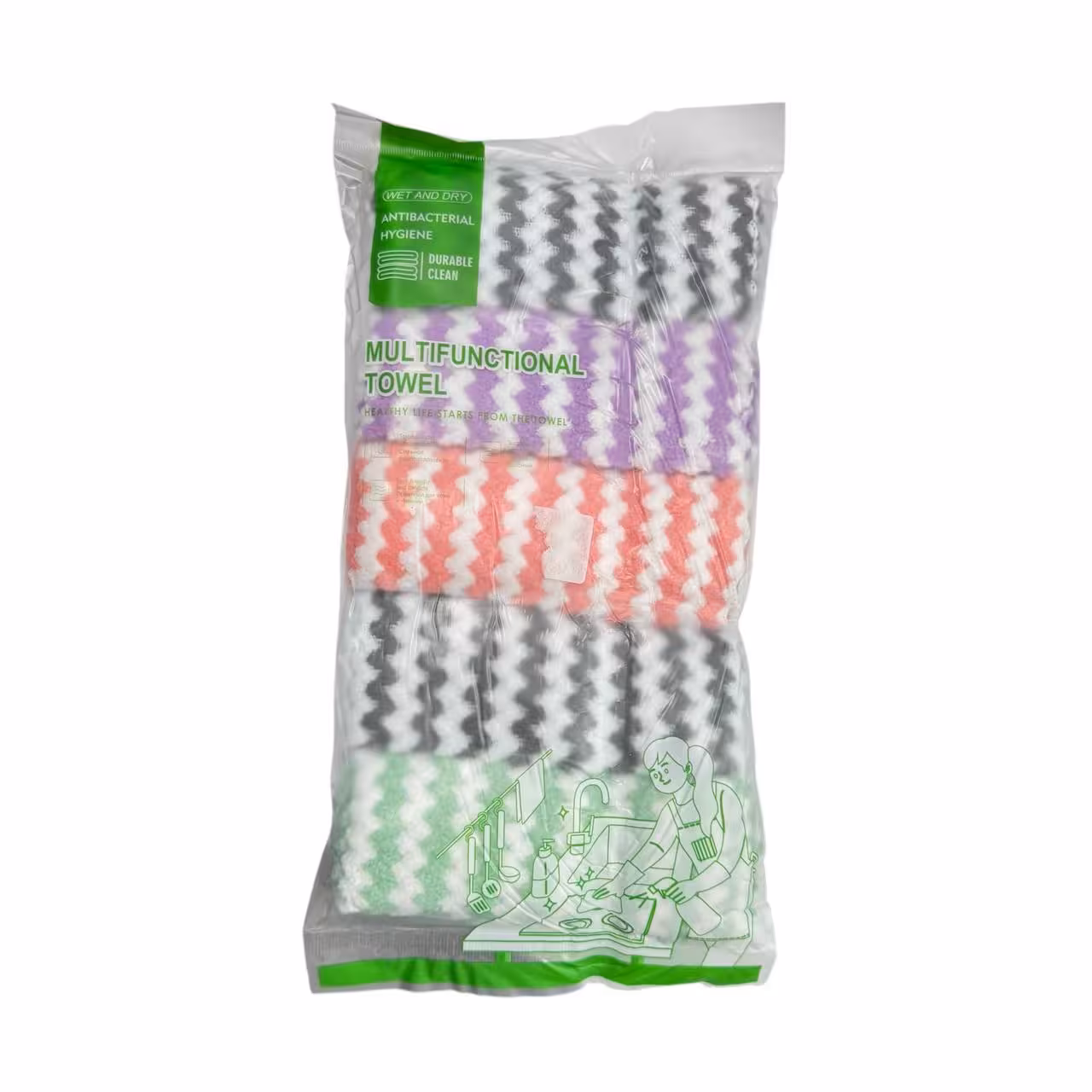 دستمال تنظیف 5 تایی طرحدار