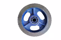 چرخ تک پاترولی چدن لاستیکی آجدار قطر 300 میلی متر