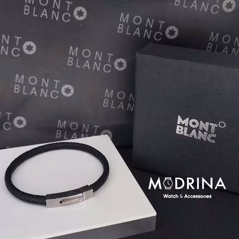 دستبند چرم مردانه ساده مون بلان