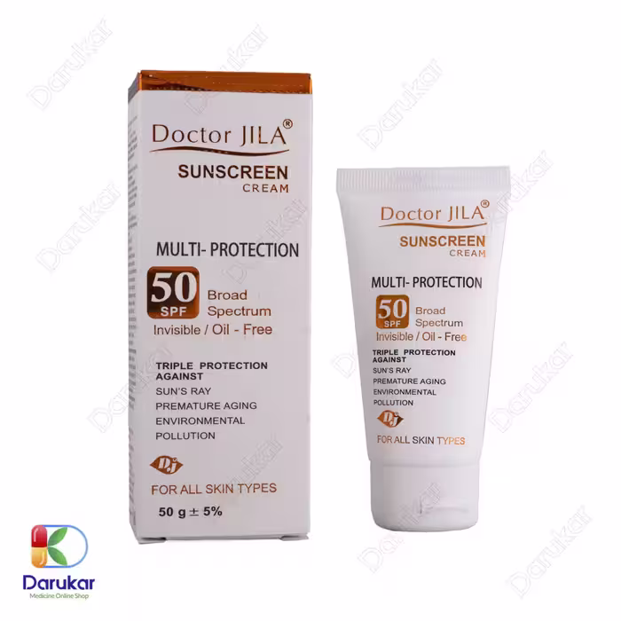 کرم ضد آفتاب بی رنگ مولتی-پروتکشن دکتر ژیلا SPF50