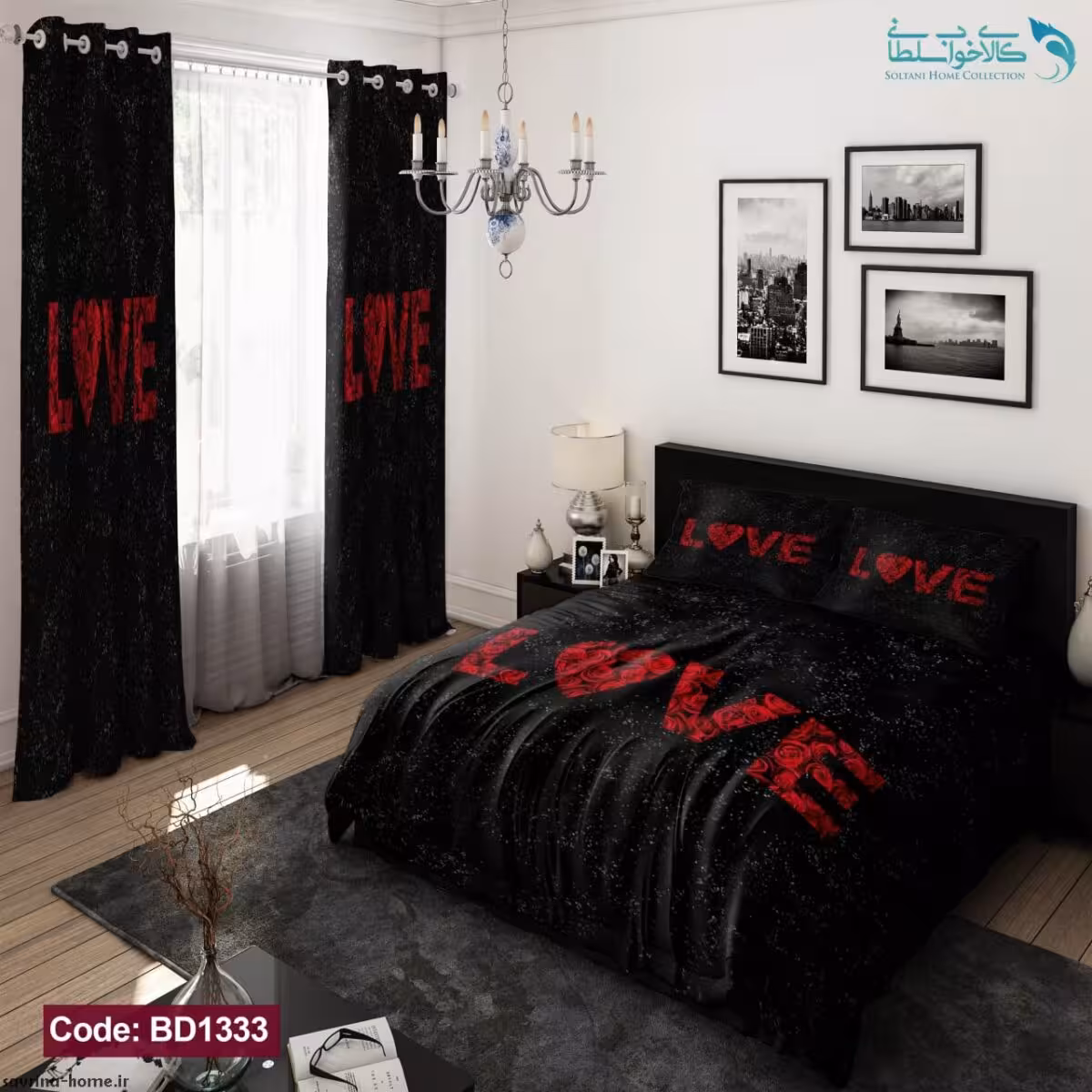 روتختی طرح Love دونفره کد BD1333