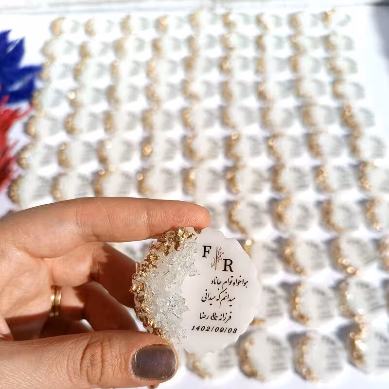 گیفت رزینی جدید و شیک خاص سایز 5 سانت  مخصوص عقد و عروسی