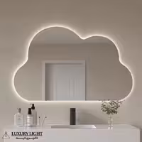آینه بک لایت دیواری دفرمه مدل ابر