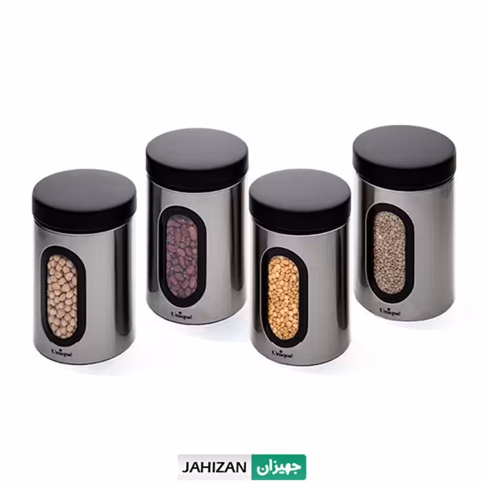 حبوبات استیل 1/8لیتر یونیک 4عددی کد5980