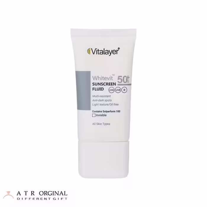 فلوئید ضدآفتاب بی‌رنگ ویتالیر SPF50 مدل Whitevit