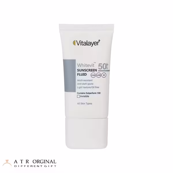 فلوئید ضدآفتاب بی‌رنگ ویتالیر SPF50 مدل Whitevit