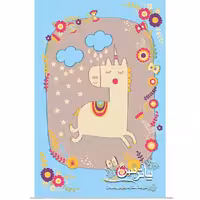 فرش گلیم پاتریس یونیکورن آبی 400 شانه