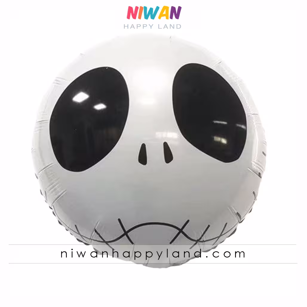 بادکنک فویلی مترسک سفید گرد