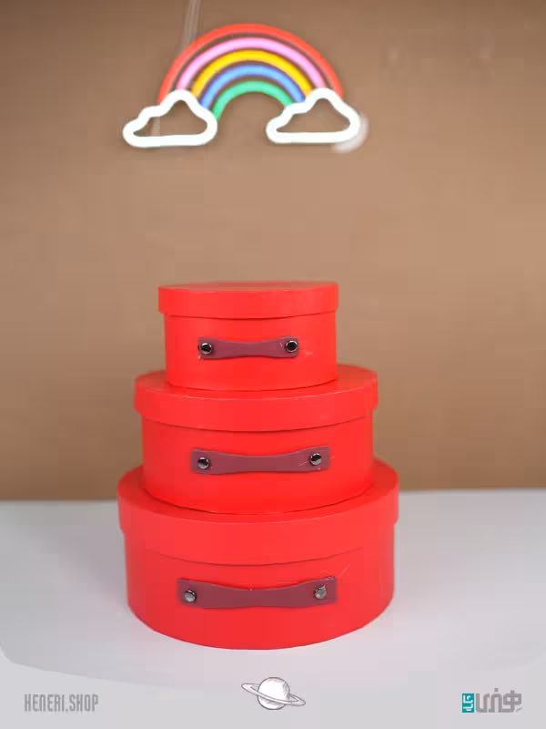 باکس نیم دایره ای قرمز 3 سایز Semicircular box 3 sizes