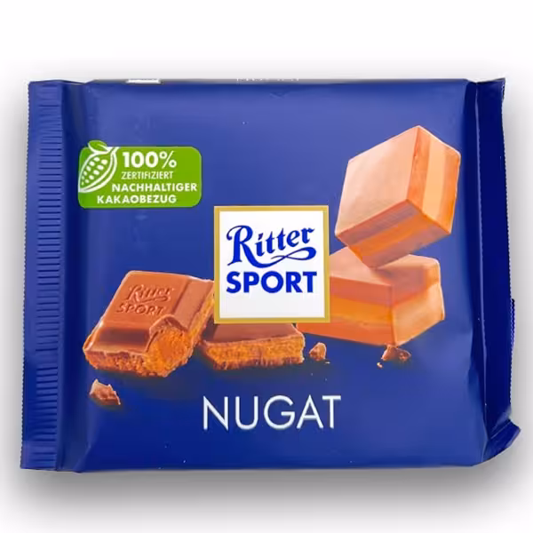 شکلات ریتراسپرت با مغز نوقا 100 گرمی | Ritter Sport Nugat chocolate 100gr