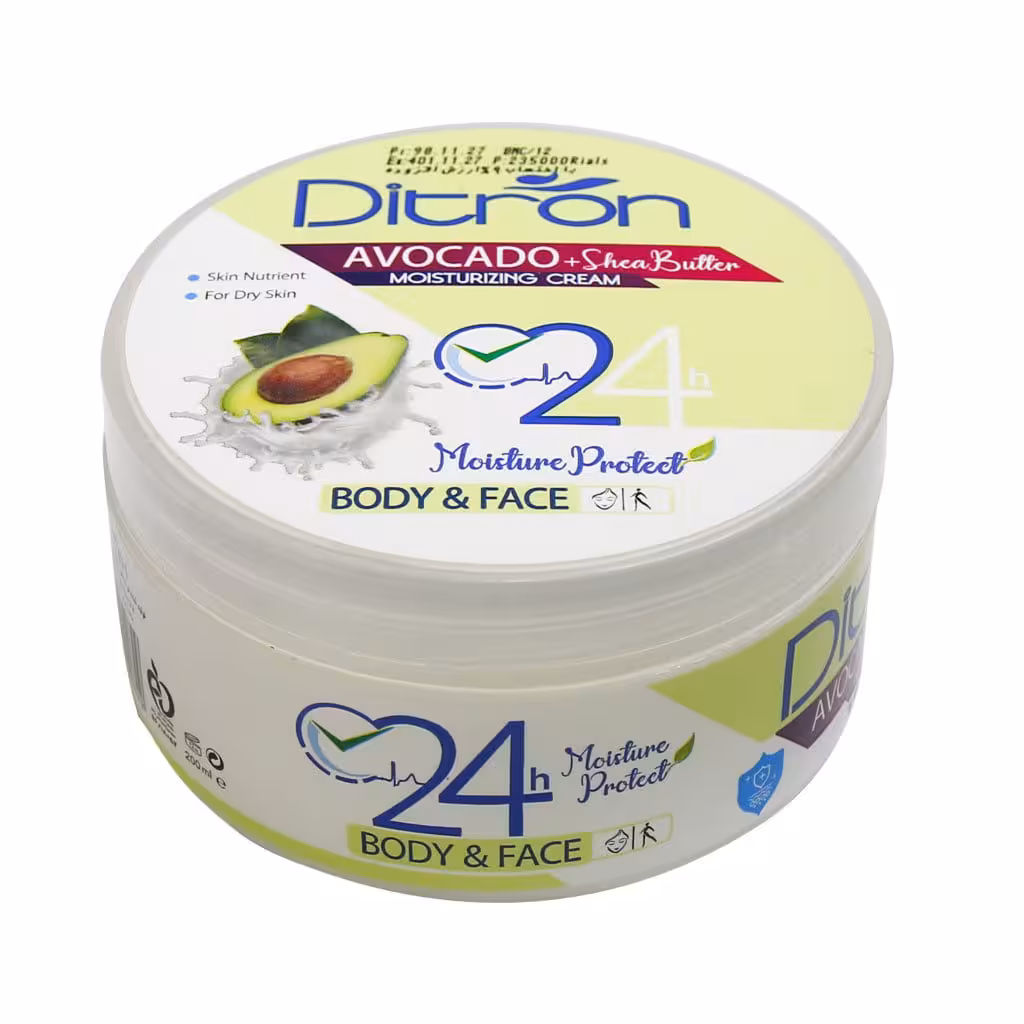 کرم مرطوب کننده حاوی عصاره آووکادو دیترون 200 میلی گرم Ditron Avocado Moisturizing Cream 200 ml