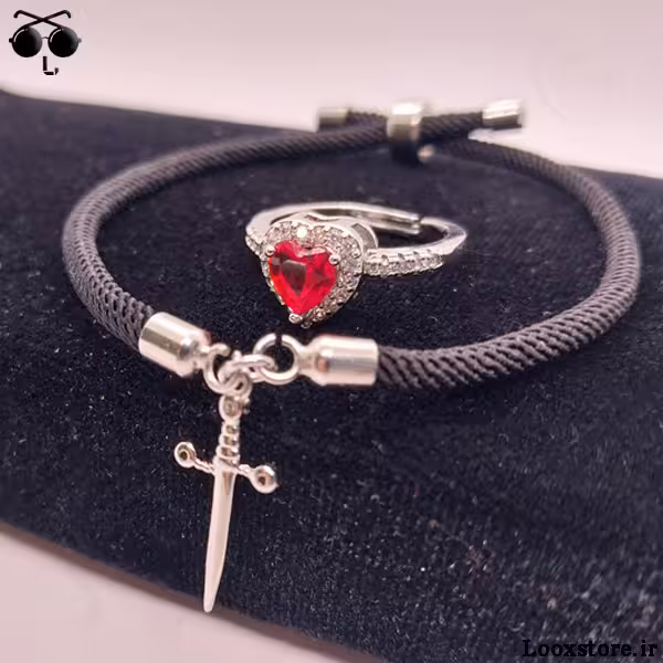 ست انگشتر و دستبند قلب و شمشیر ⚔️❤️