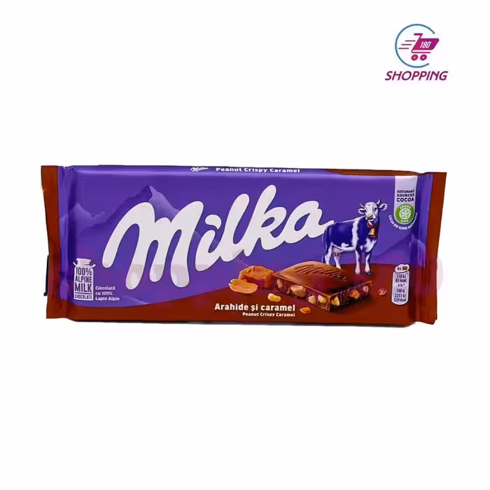 شکلات میلکا 100 گرم بادام زمینی و کارامل