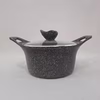 قابلمه گرانیتی سایز 22 پیلو مشکی طرح لایف ارسال رایگان